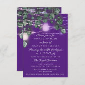 Birthday Brautparty Light Jar Lila Blue Einladung (Vorne/Hinten)