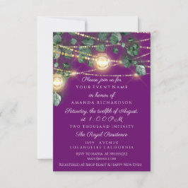 Birthday Brautparty Light Jar Lila Maison Einladung