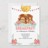 Birthday Breakfast Girls Pancake Einladung (Vorderseite)