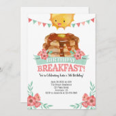 Birthday Breakfast Girls Pancake Einladung (Vorne/Hinten)