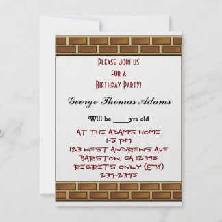 Birthday Brick Party Balloon Pattern Destiny Savvy Einladung