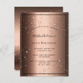 Birthday Bronze braun schwarze Blase Einladung Postkarte (Vorne/Hinten)