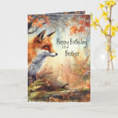 Birthday Brother Fox Forest Wildlife Animals Art Karte (Gelbe Blume)