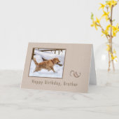 Birthday, Brother, Golden Retriever Dog in Snow Karte (Gelbe Blume)