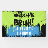 Birthday Bruh Boy's Teenager Teen Boy Welcome Banner (Horizontal)
