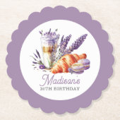 Birthday Brunch Aquarellbilder und Croissant Untersetzer (Vorderseite)