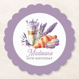 Birthday Brunch Aquarellbilder und Croissant Untersetzer