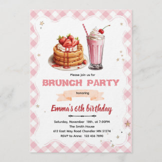 Birthday Brunch party Invitation Einladung