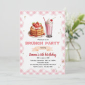 Birthday Brunch party Invitation Einladung (Stehend Vorderseite)