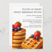 Birthday Brunch Party | Pancakes & waffles Einladung (Vorne/Hinten)