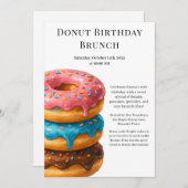 Birthday Brunch Party | Pfannkuchen und Donuts Einladung (Vorne/Hinten)