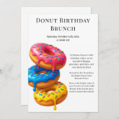 Birthday Brunch Party | Pfannkuchen und Donuts Einladung (Vorne/Hinten)