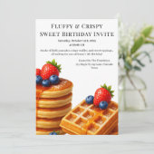 Birthday Brunch Party | Waffeln Einladung (Stehend Vorderseite)