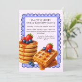 Birthday Brunch Party | Waffeln Einladung (Stehend Vorderseite)