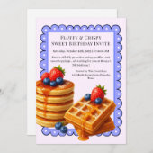 Birthday Brunch Party | Waffeln Einladung (Vorne/Hinten)