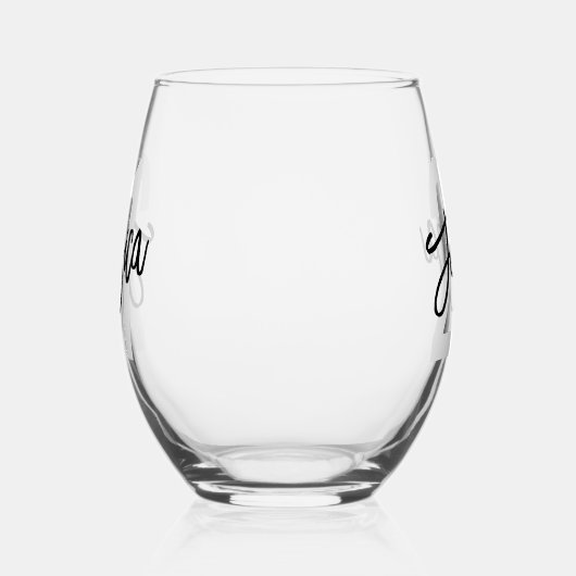 Birthday Brush Script Modern Weinglas Ohne Stiel (Links)