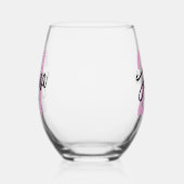 Birthday Brush Script Modern Weinglas Ohne Stiel (Links)