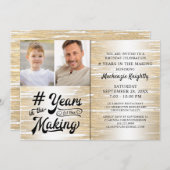 Birthday Brushed Gold Years in the Making Foto Einladung (Vorne/Hinten)