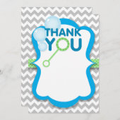 Birthday Bubble Pop Blue & Green Dankeschön Card Dankeskarte (Vorne/Hinten)