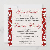 Birthday Bubbles Celebrations Red+White Einladung (Rückseite)