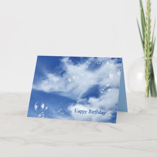 Birthday bubbles in sky karte (Vorderseite)