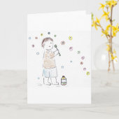 Birthday Bubbles Karte (Gelbe Blume)