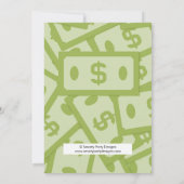 Birthday Bucks Piggy Bank Boy Party Einladung (Rückseite)