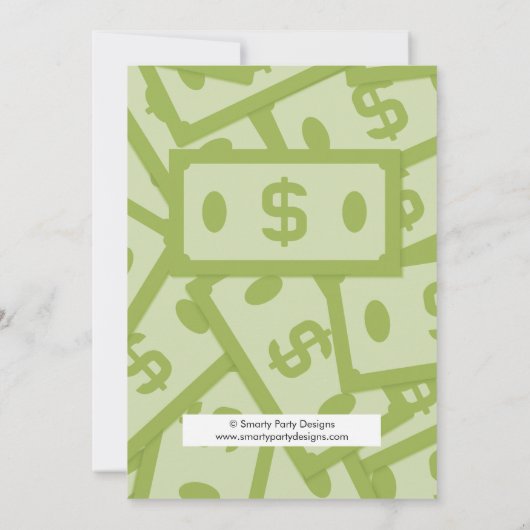 Birthday Bucks Piggy Bank Boy Party Einladung (Rückseite)