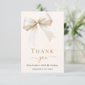 Birthday Bugcreme beige Dankeskarte (Stehend Vorderseite)