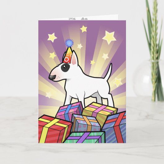 Birthday Bull Terrier Karte (Vorderseite)
