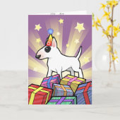 Birthday Bull Terrier Karte (Gelbe Blume)