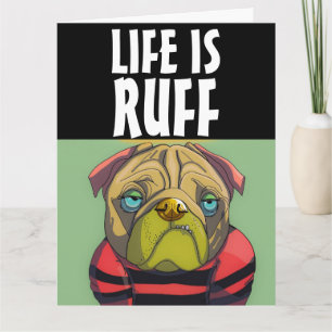 BIRTHDAY BULLDOG BOXER DOG ART FUNNY BIG CARD KARTE