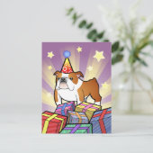 Birthday Bulldog Postkarte (Stehend Vorderseite)
