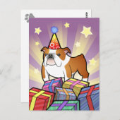 Birthday Bulldog Postkarte (Vorne/Hinten)