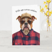 Birthday Bulldog Spaß Karte (Gelbe Blume)