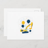 Birthday Bulldozer Postkarte (Vorne/Hinten)