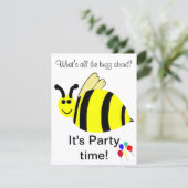 Birthday Bumble Bee Party Balloons Einladungen (Stehend Vorderseite)