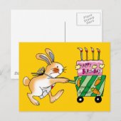 Birthday Bunny Cake Postkarte (Vorne/Hinten)
