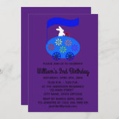 Birthday Bunny Egg Car #1-2 Einladungskarte (Vorne/Hinten)