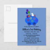 Birthday Bunny Egg Car #3 Einladung Postkarte (Vorne/Hinten)