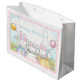 Birthday Bunny Gift Bag Große Geschenktüte (Rückseite Schrägansicht)
