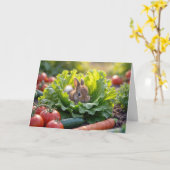 Birthday Bunny im Gemüsegarten Karte (Gelbe Blume)