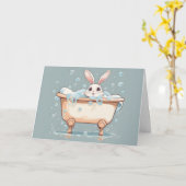 Birthday Bunny in Buble Bath Karte (Gelbe Blume)