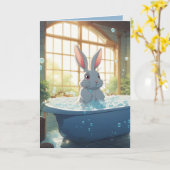 Birthday Bunny in Buble Bath Karte (Gelbe Blume)