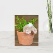 Birthday Bunny in Flower Pot Karte (Vorderseite)
