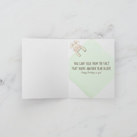 Birthday Bunny in Flower Pot Karte (Innenseite)