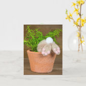 Birthday Bunny in Flower Pot Karte (Gelbe Blume)