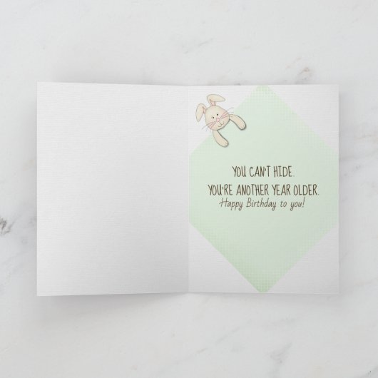 Birthday Bunny in Flower Pot Karte (Innenseite)