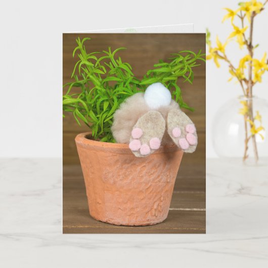 Birthday Bunny in Flower Pot Karte (Gelbe Blume)