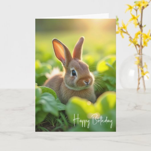 Birthday Bunny in the Lettugiegarden Karte (Gelbe Blume)